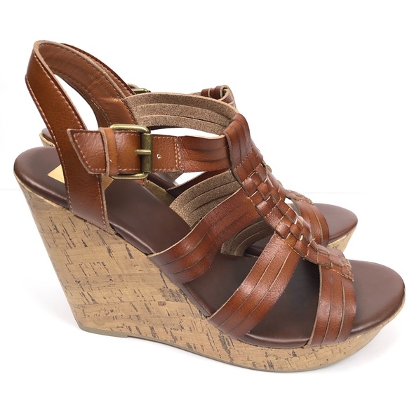 DV Dolce Vita Cognac Brown Cork Wedge Sandals 11 - Picture 8 of 8